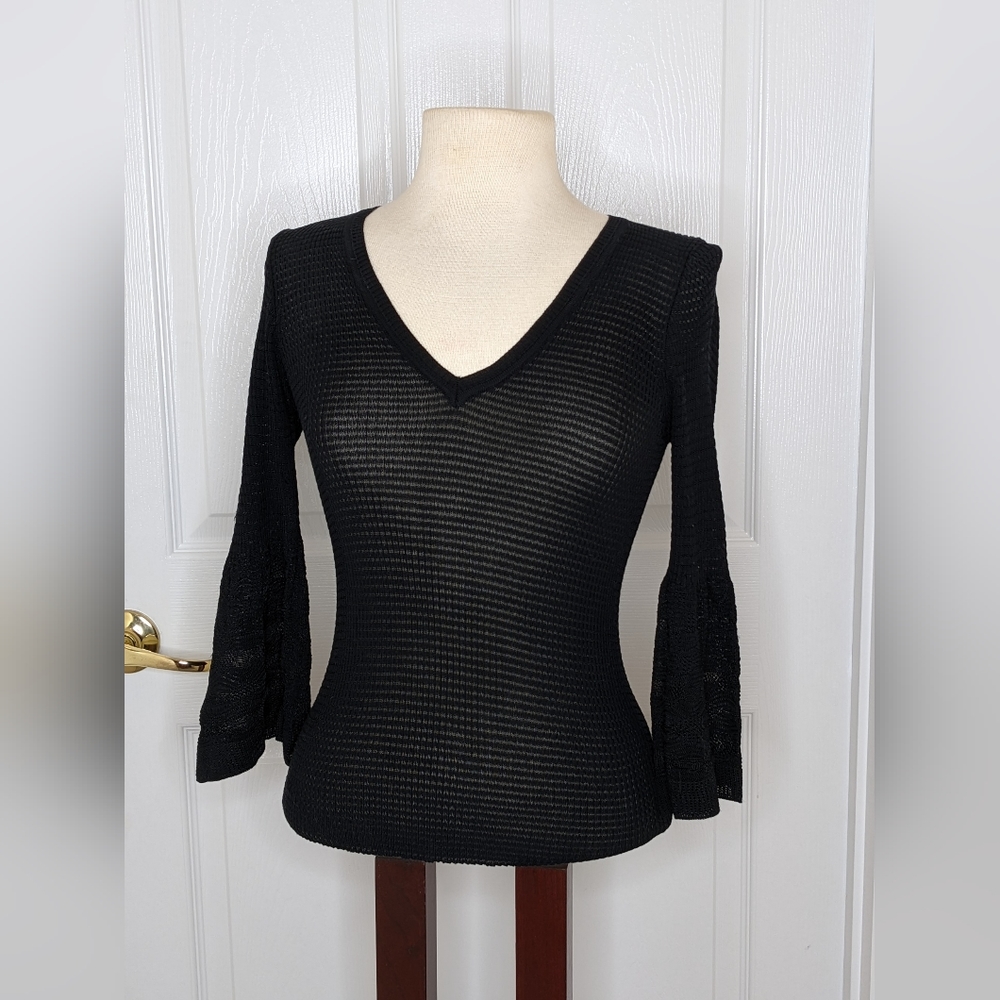 Missoni Black Knit Top With Bell Sleeves 6
